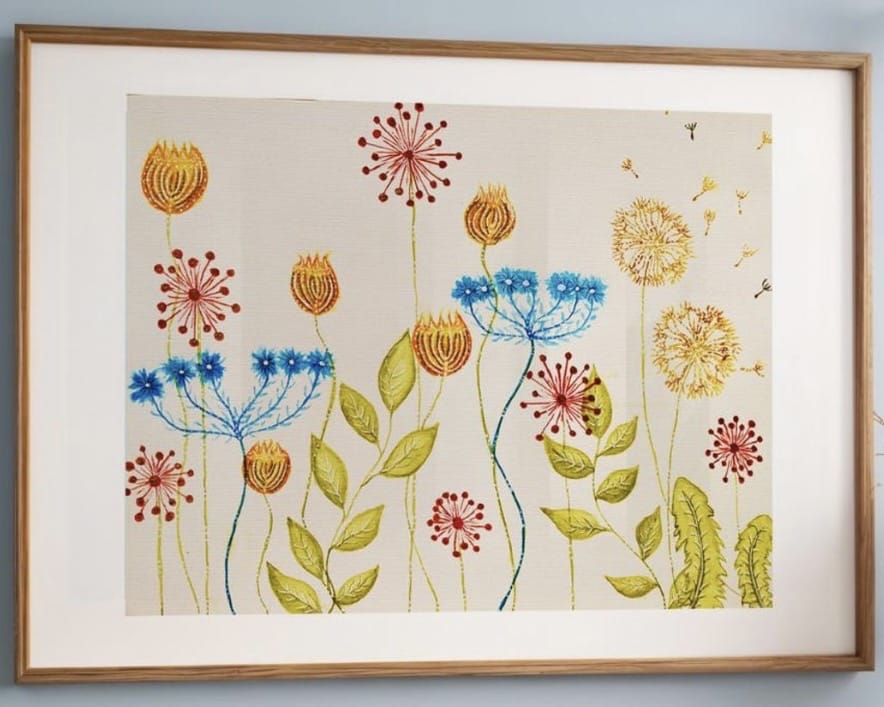 Whimsical botanical seedhead watercolour by WatercoloursbyJosie
