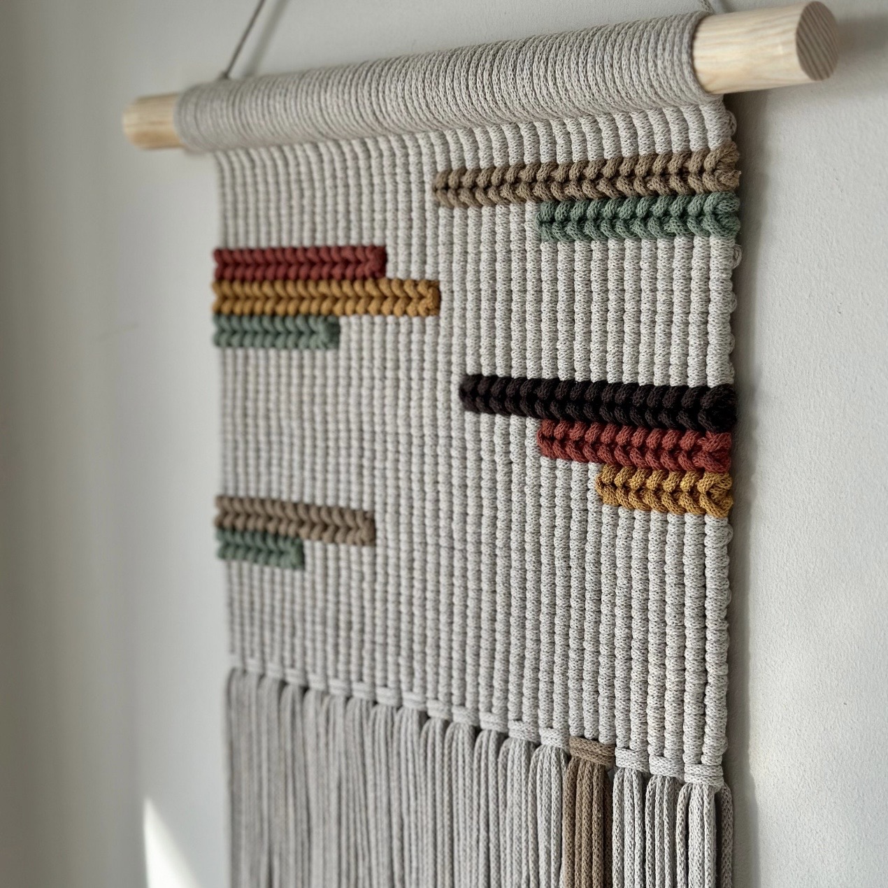 Freja retro beige macrame wall hanging by BetweenTheLinesCraft