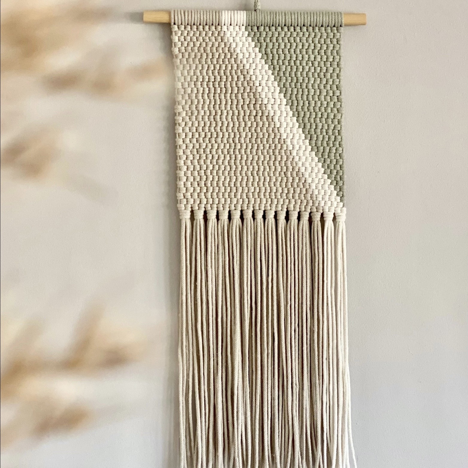 Olivia minimalist small macrame wall hanging by BetweenTheLinesCraft