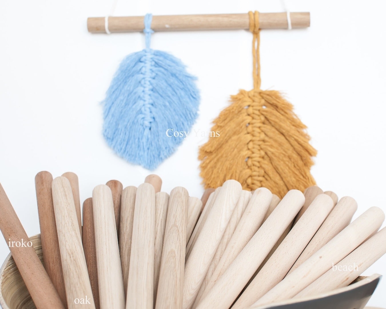 Wooden dowels for macramé wall hangings by CosyYarnsUK