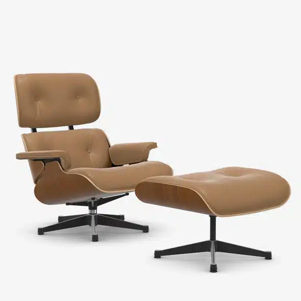 Vitra Eames lounge chair caramel leather