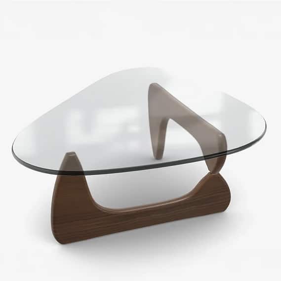 Vitra Noguchi coffee table walnut in retro style living room