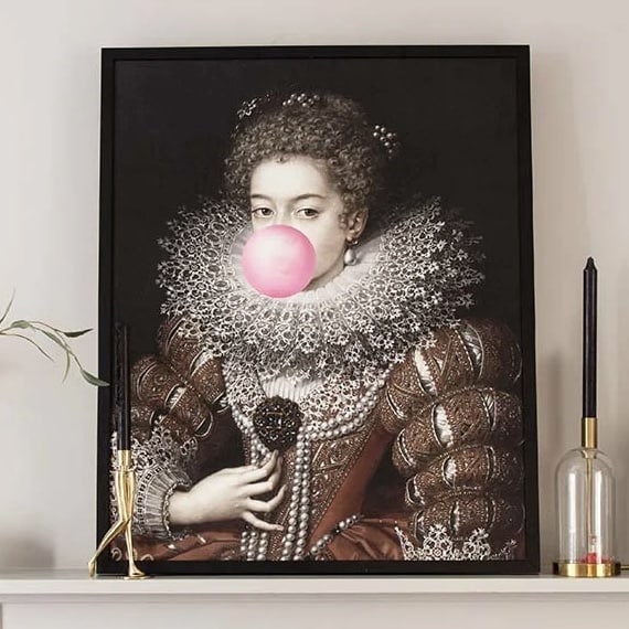 Pink Bubblegum Queen portrait canvas