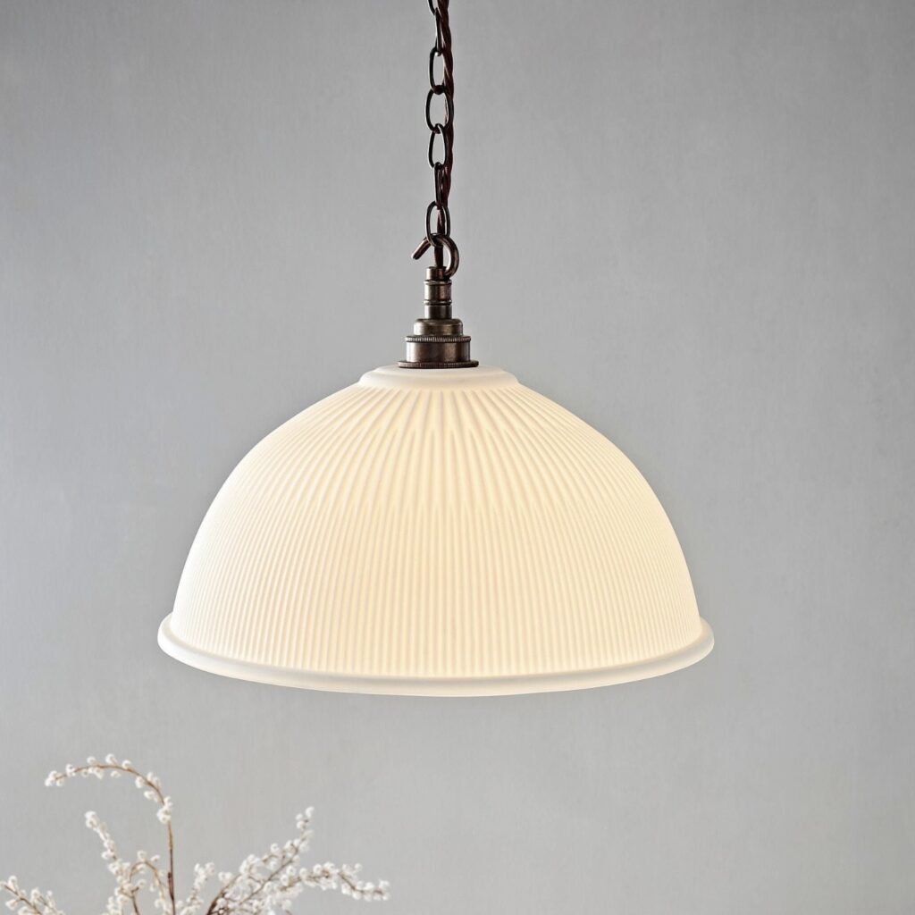 Kitchen pendant lighting prismatic close up