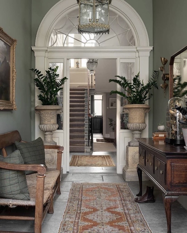 Breakfast Room Green hallway, deep green entrance hall colour