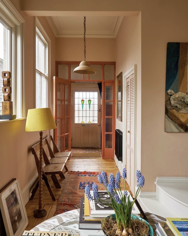 Setting Plaster hallway paint, pink hallway colour ideas