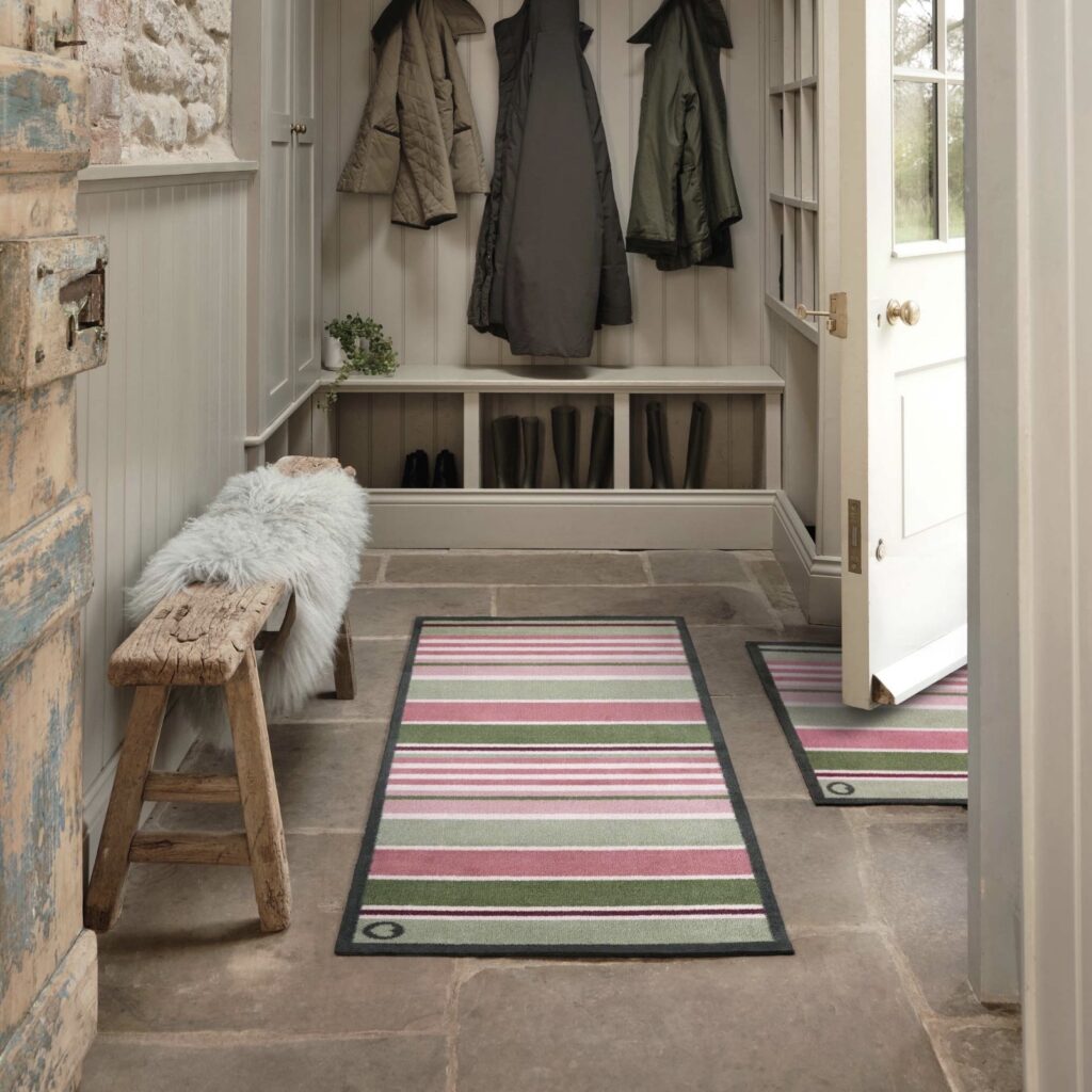 striped hallway runner, country hallway rug