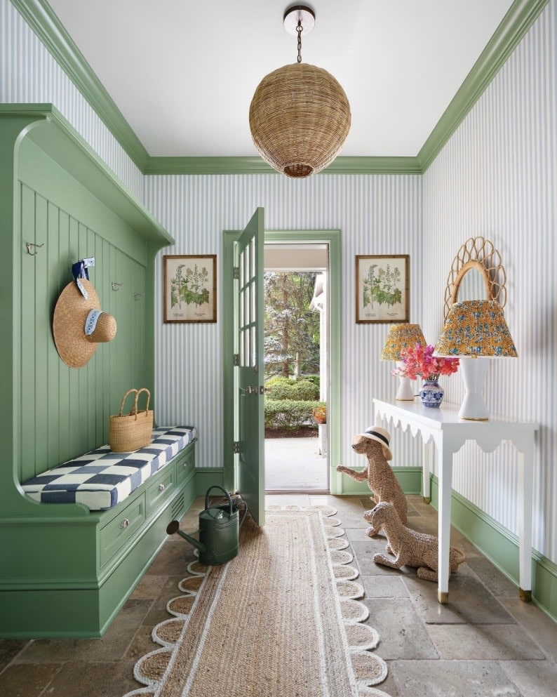 real hallway lighting ideas, wicker pendant light hallway