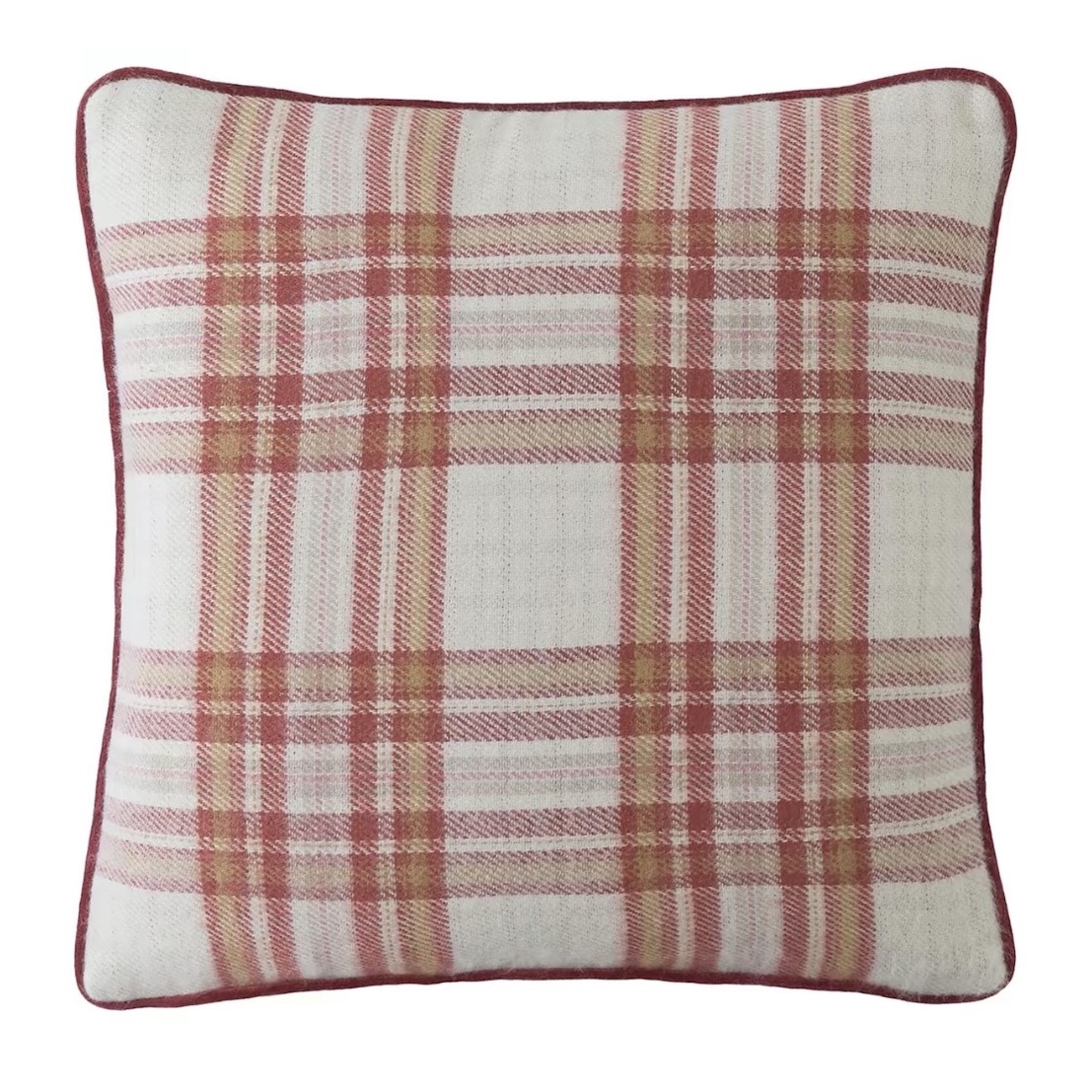 Padbury checked cushion in a burnt orange plaid