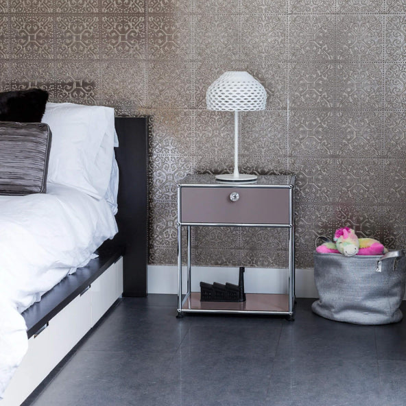 grey anthracite bedside table for bedroom