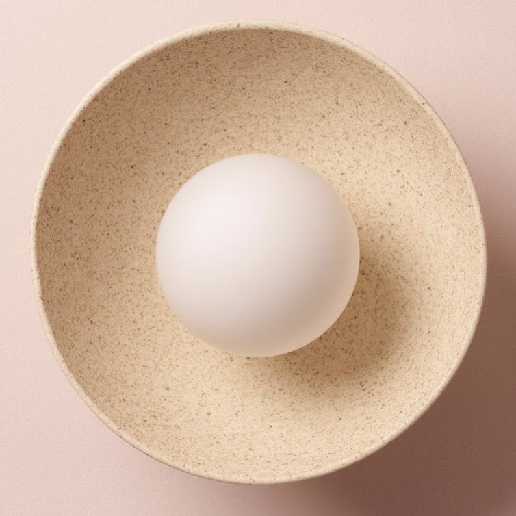 Travertine and alabaster stone diffuser wall light