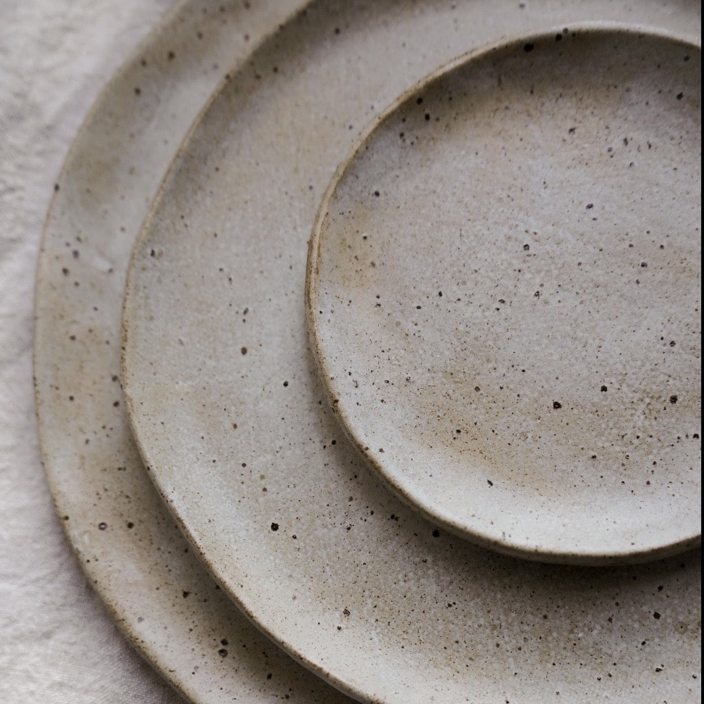 Handmade speckled stoneware plate by EveryStoryStudio