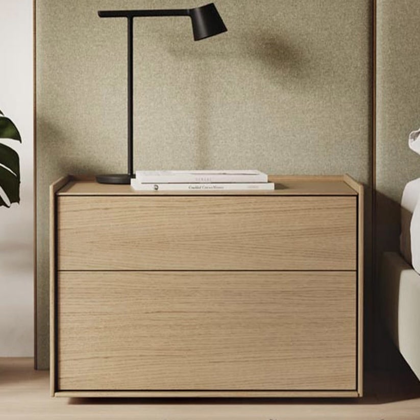 Treku Bera two-drawer oak bedside table